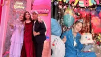 Ayu Ting Ting tersenyum bahagia saat rayakan ulang tahun ke-33 bersama keluarga di Studio Brownis.