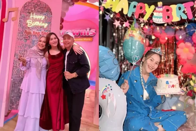 Ayu Ting Ting tersenyum bahagia saat rayakan ulang tahun ke-33 bersama keluarga di Studio Brownis.