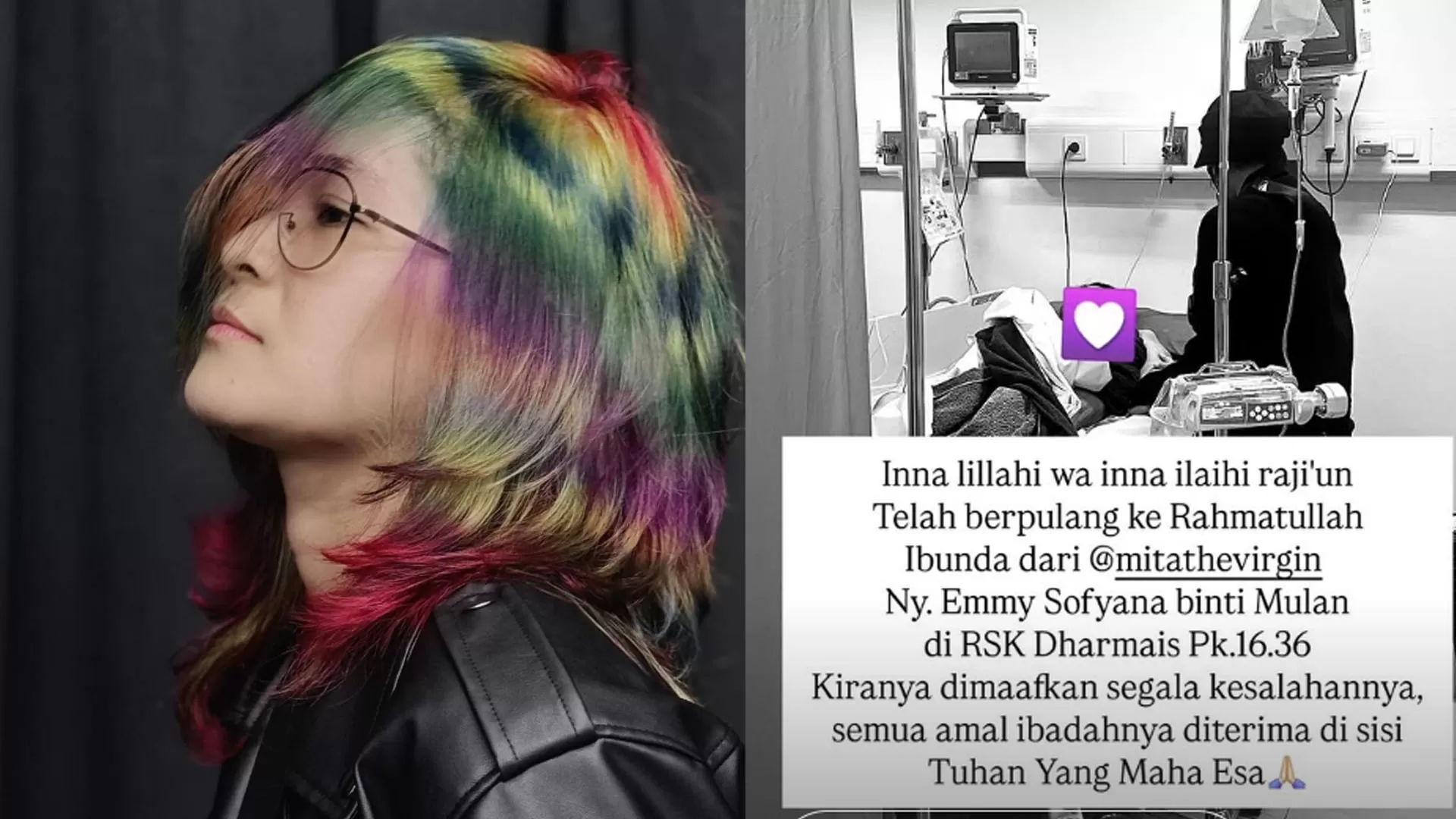 Mita The Virgin Mengenang Kepergian Ibundanya, Emmy Sofyana, Yang Tutup Usia Di Rs Dharmais