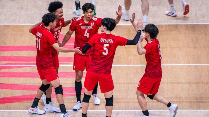 Pemain Timnas Voli Jepang Saat Bertanding Di Vnl, Ekspresi Kecewa Usai Dikalahkan Bulgaria
