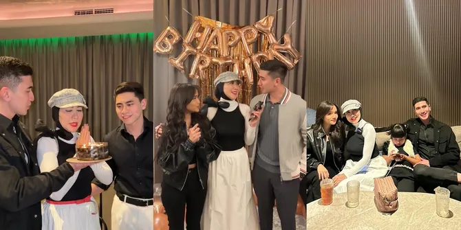 Fuji Bersama Keluarga Verrell Bramasta Dalam Pesta Ulang Tahun