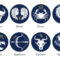 Ilustrasi Simbol 12 Zodiak Dalam Lingkaran Astrologi