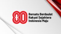 Logo Hut Ke 80 Ri Angka 80 Merah Putih Dengan Garis Infinity