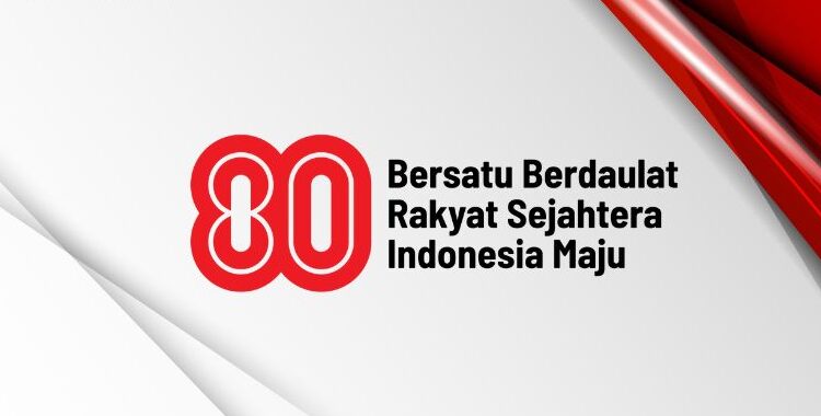 Logo Hut Ke 80 Ri Angka 80 Merah Putih Dengan Garis Infinity
