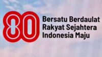 Logo Hut Ke 80 Ri Warna Merah Putih Dengan Angka 80 Disambung Garis Infinity