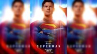 Poster Film Superman Terbaru Tampilkan Sosok Pahlawan Berjubah Merah Biru Dengan Latar Langit Cerah