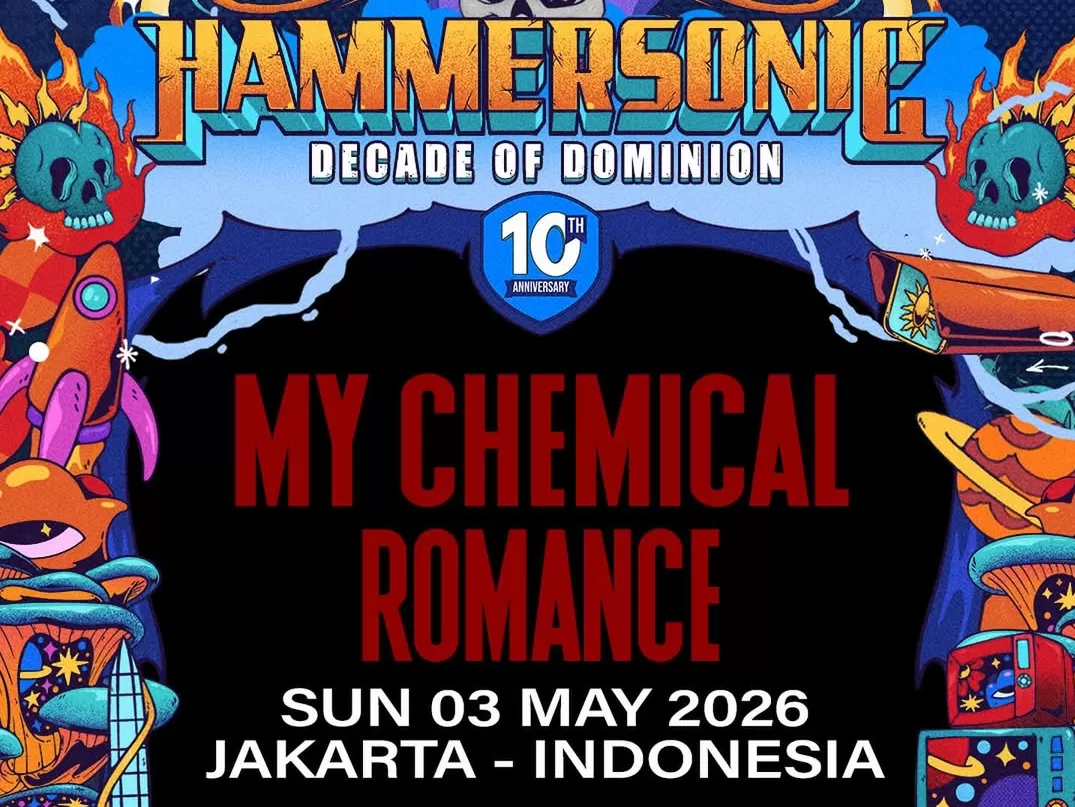 Poster Konser My Chemical Romance Untuk Hammersonic 2026 Dan Negara Asia Tenggara