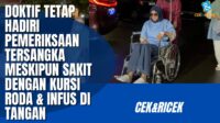 Doktif hadir ke pemeriksaan meski sakit, gunakan kursi roda dan infusan Doktif Hadir Ke Pemeriksaan Meski Sakit, Gunakan Kursi Roda Dan Infusan