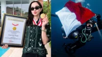 Rekor MURI Kirana Larasati. Wanita Pertama Indonesia Selam 127 Meter di Tulamben Rekor Muri Kirana Larasati
